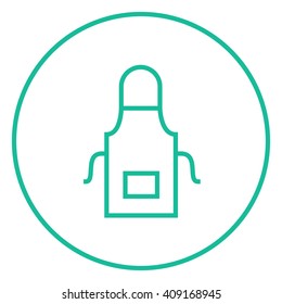 Icono de línea de delantal de cocina.