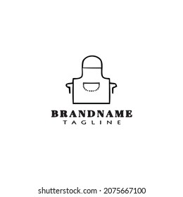 kitchen apron logo cartoon icon design template black modern isolated vector illustration