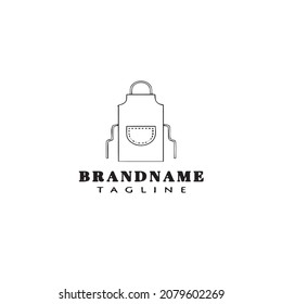 logotipo de apron de cocina caricatura plantilla de diseño de icono negro gráfico de vector aislado