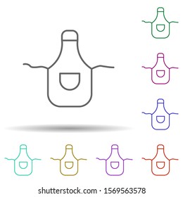 Kitchen apron multi color icon. Simple thin line, outline vector of web icons for ui and ux, website or mobile application