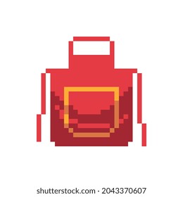 Kitchen apron pixel art icon isolated vector illustration 8-bit sprite video game assets. Kitchen utensils.