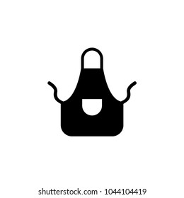 Kitchen Apron Protective Garment. Flat Vector Icon. Simple black symbol on white background