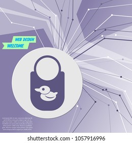 Kitchen apron protective garment flat icon on purple abstract modern background. The lines in all directions. With room for your advertising. Vector illustration