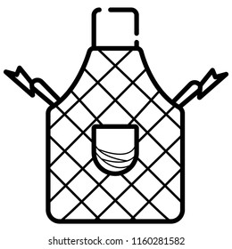 Kitchen apron protective garment flat icon for apps and websites