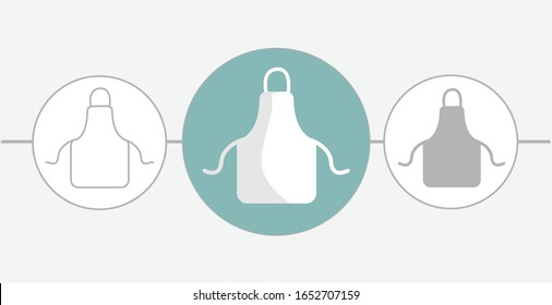 Küchenschürze Schutzkleidung flach Symbol. Feste und Zeilensymbole