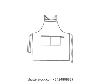 Küchenschürze Schutzkleidung Flat Vector Icon für Apps und Websites. Schürze Illustration, Zeichnung, Gravur, Tinte, Linie Kunst, Vektor. Flache Vektordarstellung auf weißem Hintergrund isoliert. EPS 10.