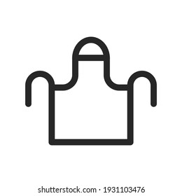 Kitchen apron protective garment line art vector icon for apps and websites isolated on white background. Medical cloth for clothes surgeons. Editable stroke