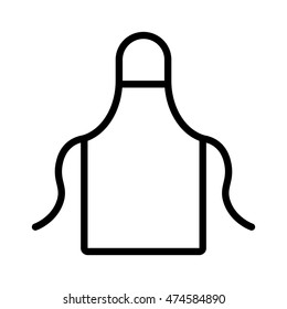 Kitchen apron protective garment line art vector icon for apps and websites