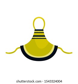 Kitchen apron with round hem. Isolated flat vector illustration.