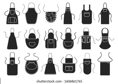 Kitchen apron vector black icon set. Isolated black set cook uniform.Vector illustration icon kitchen apron on white background .