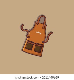 Icono de la caricatura vectorial del delantal de cocina. uniforme de cocinero de conjunto de dibujos animados con solvencia
