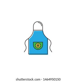 Kitchen apron vector icon symbol isolated on white background