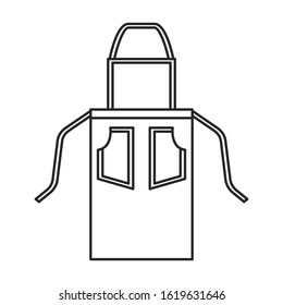 Kitchen apron vector icon.Line vector icon isolated on white background kitchen apron .
