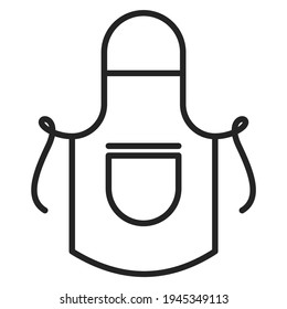 Kitchen apron vector isolated icon. Domestic cooking uniform. Chef accessory. Outlined symbol of kitchenware.