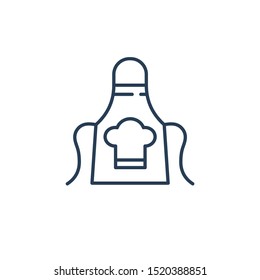 Kitchen apron. Vector linear icon isolated on white background.