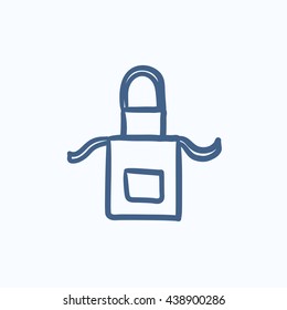 Kitchen apron vector sketch icon isolated on background. Hand drawn Kitchen apron icon. Kitchen apron sketch icon for infographic, website or app.