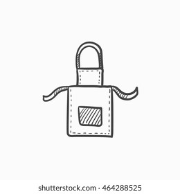 Kitchen apron vector sketch icon isolated on background. Hand drawn Kitchen apron icon. Kitchen apron sketch icon for infographic, website or app.