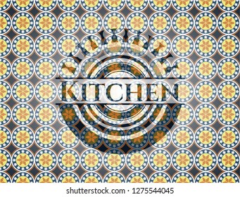 Kitchen arabesque style badge. arabic decoration.