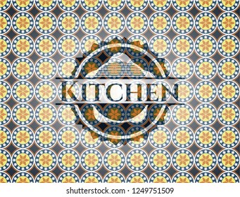 Kitchen arabic style emblem. Arabesque decoration.