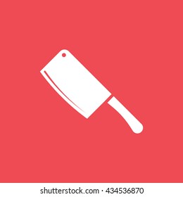 Kitchen Ax Flat Icon On Red Background