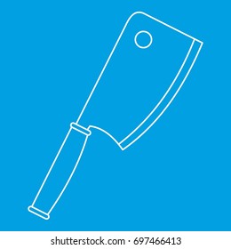 Kitchen ax icon blue outline style isolated vector illustration. Thin line sign