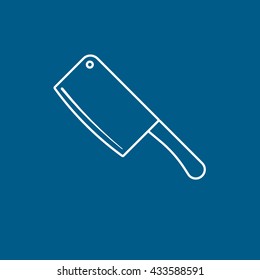 Kitchen Ax Icon On Blue Background