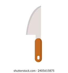 El hacha de cocina ilustrado sobre fondo blanco