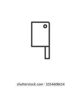 Kitchen ax line icon, outline vector sign, linear style pictogram isolated on white. Meat axe symbol, logo illustration. Editable stroke