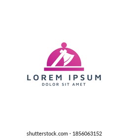 diseño del logotipo de espacio de cocina y de ax negativo