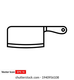 Kitchen axe line icon. Meat hatchet linear style sign for mobile concept and web design. Butcher knife outline vector icon. Symbol, logo illustration