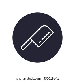 Kitchen axe white line icon