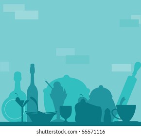 kitchen background, food and drink