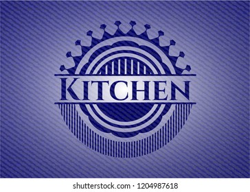 Kitchen badge with jean texture