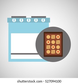 kitchen bakery concept cookie tray set vector illustration eps 10