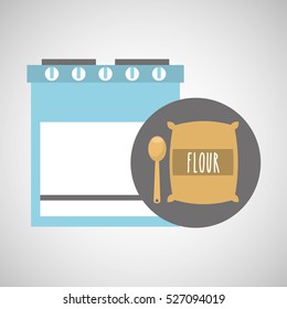 kitchen bakery concept flour sack vector illustration eps 10
