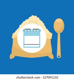 kitchen bakery concept flour and spoon vector illustration eps 10