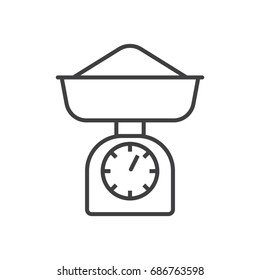 Kitchen baking scale line icon.