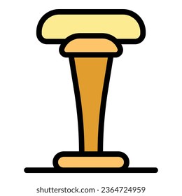 Kitchen bar stool icon outline vector. Modern chair. Cafe seat color flat
