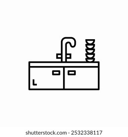 kitchen basin icon sign vector