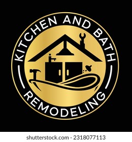 Kitchen and Bath logo design-Kitchen and Bath vector icon design