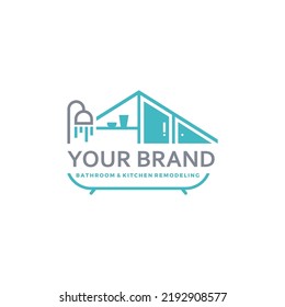 Kitchen And Bathroom Logo Concept Vector Stock Illustration