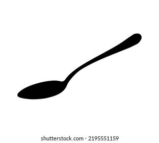 Kitchen black spoon cutlery utensil silverware food silhouette icon, logo design. Utensil illustration restaurant symbols or label like concept cooking food vector design and illustration.

