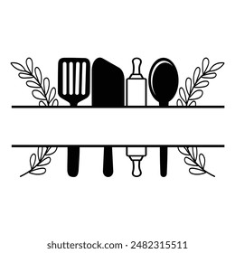 Kitchen black and white text quotes design