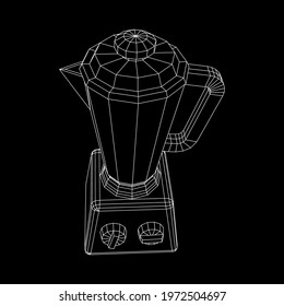 Kitchen blender. Appliance, equipment mixer machine. Wireframe low poly mesh vector illustration