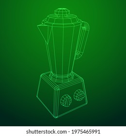 Kitchen blender. Appliance, equipment mixer machine. Wireframe low poly mesh vector illustration