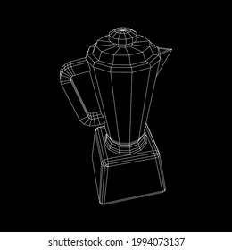 Kitchen blender. Appliance, equipment mixer machine. Wireframe low poly mesh vector illustration