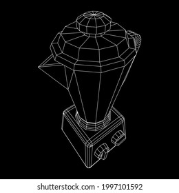 Kitchen blender. Appliance, equipment mixer machine. Wireframe low poly mesh vector illustration