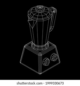 Kitchen blender. Appliance, equipment mixer machine. Wireframe low poly mesh vector illustration