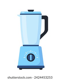 Kitchen blender with glass container. Electronic Kitchen appliance. Original design. Concept of Health food and drink. Vector Illustration
