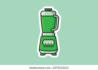 Blender de cocina con ilustración vectorial del protector de vidrio. Concepto de ícono de equipamiento interior de Hogar y Restaurante. Diseño vectorial de mezclador de mezclador eléctrico de cocina.